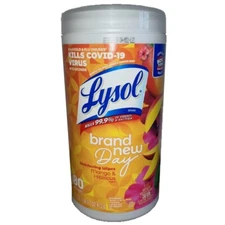 Lysol Disinfectant Wipes Multi-Surface Antibacterial Mango Hibiscus Scent 80 Ct