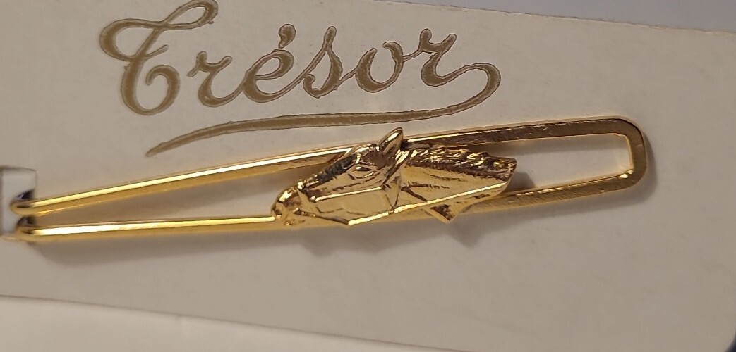 Pince à Cravate Vintage Fer à Cheval Plaqué Or Poinçonné - Clip Tie #K32 Doré