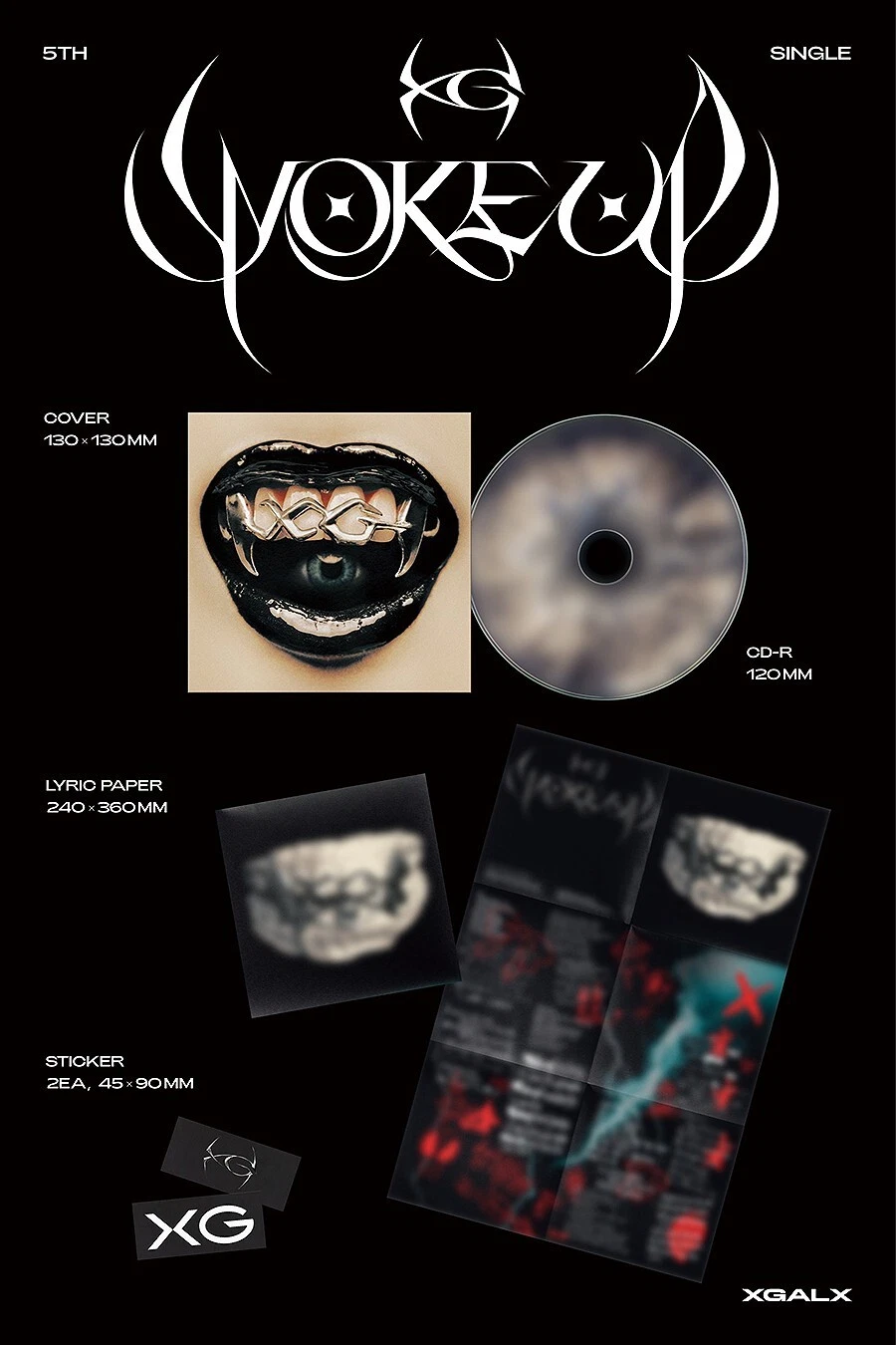 wokeupCD ALPHAZver. アルバムXGver. XG ステッカー ALPHZ card Photo POB Shop Japan UP』Official Single『WOKE 5th XG 邦楽