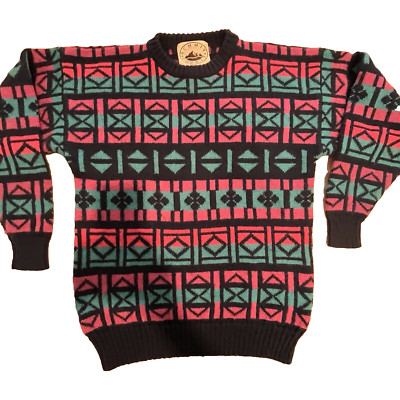 Vintage Summit County Sweater Wool Texture Large 90s  Snow Skiing L Women s