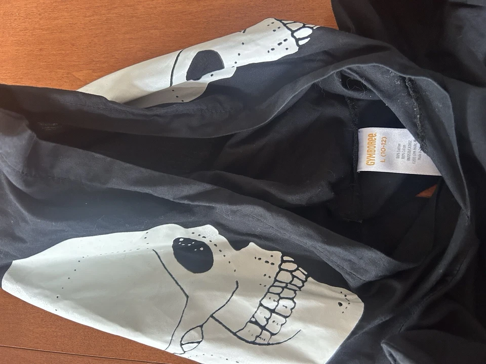 Gymboree Skeleton Halloween Costume Size 10-12 With Gloves - Image 3 of 4