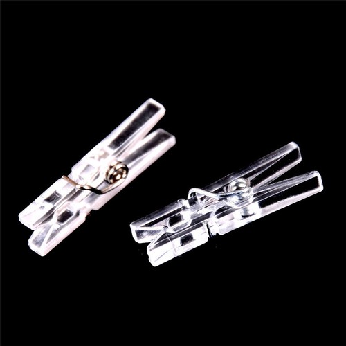 20pcs Mini Clear Plastic Doll Clothespin Photo Paper Peg Clips Laundry Hangers - Picture 5 of 7