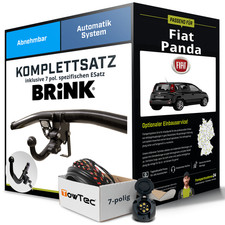 Für FIAT Panda Typ 312 , 319 Anhängerkupplung abnehmbar +eSatz 7pol 12- NEU