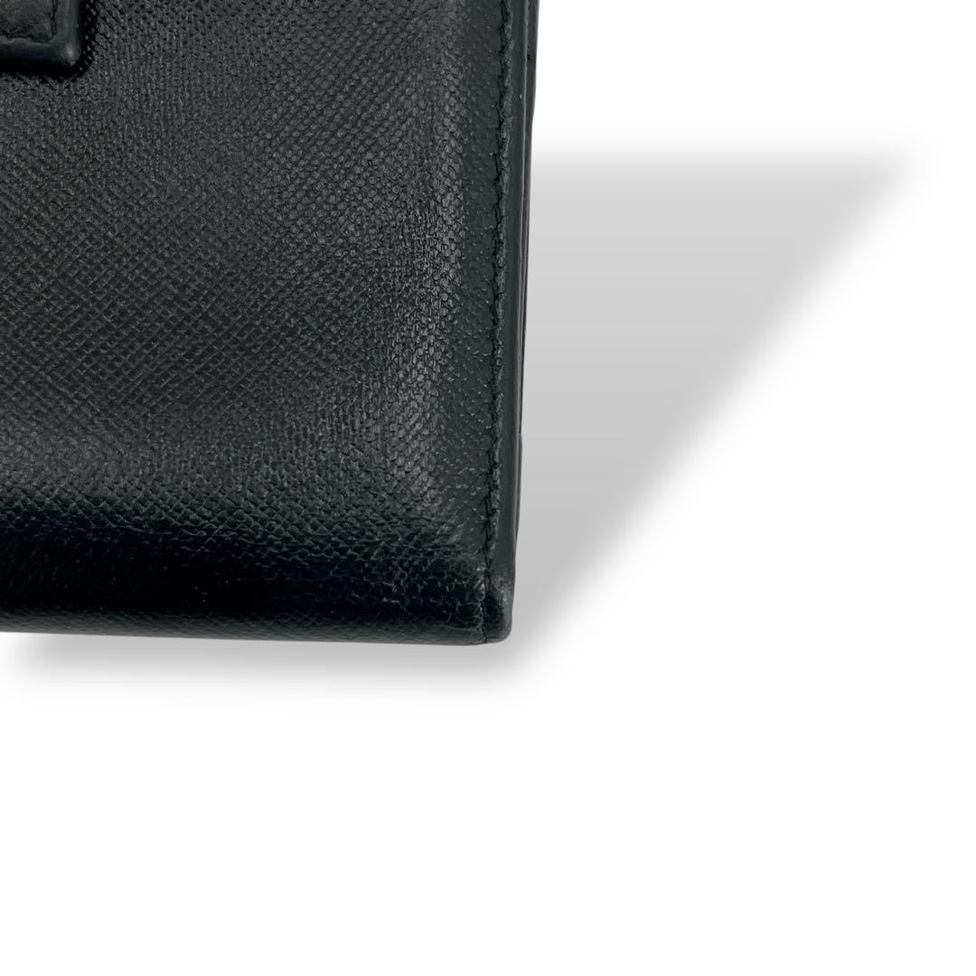 PRADA Compact Wallet Saffiano Triangular Logo Bla… - image 9