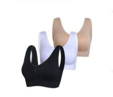 Women's 3-Pack Padded Racerback Sports Bras for Medium Support Yoga SMALL