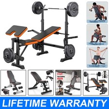 Adjustable Weight Bench with Dip Station Heavy Duty Foldable Lift Bench