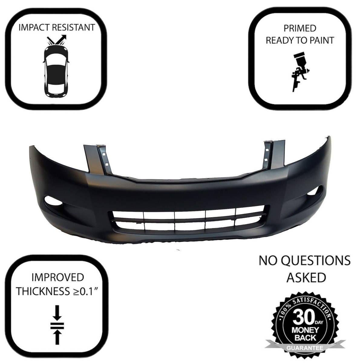 2008-2010 Honda Accord Sedan V6 Front Bumper Cover HO1000255