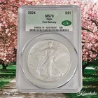 2024 $1 American Silver Eagle First Delivery CAC MS70, In Stock, Ready To Ship