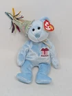 2003 Vintage Ty Beanie Baby - MARCH the Birthday Bear - Blue Plush Toy WITH TAG