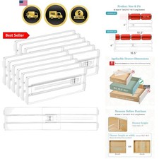 12 Pack Drawer Dividers for Clothes, 4" High 10.2"-16.5" Adjustable Expandabl...