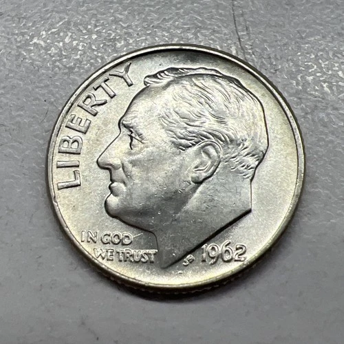 1962-D  Roosevelt Dime 90% Uncirculated Silver 10c US Coin