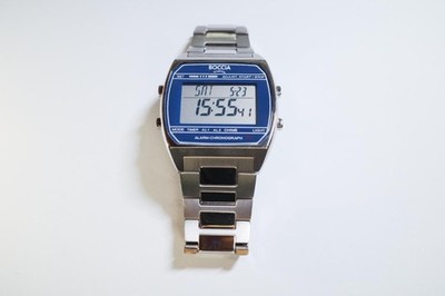 Boccia Titanium Digital Watch Blue Alarm Stopwatch From Japan