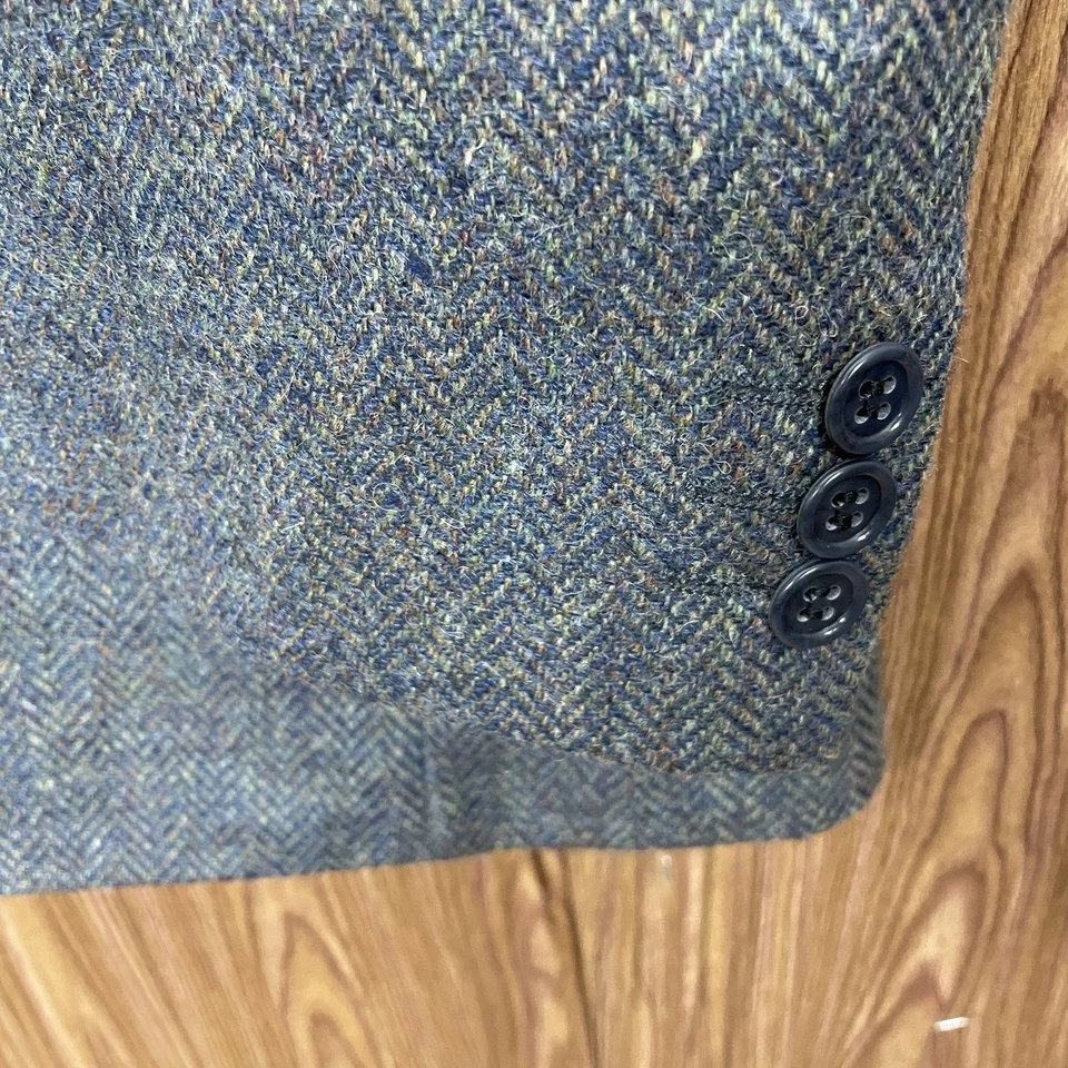 Magee Sport Coat Mens 44L Blue Multicolor Tweed Wool Double Vented Two Buttons - Image 3 of 4