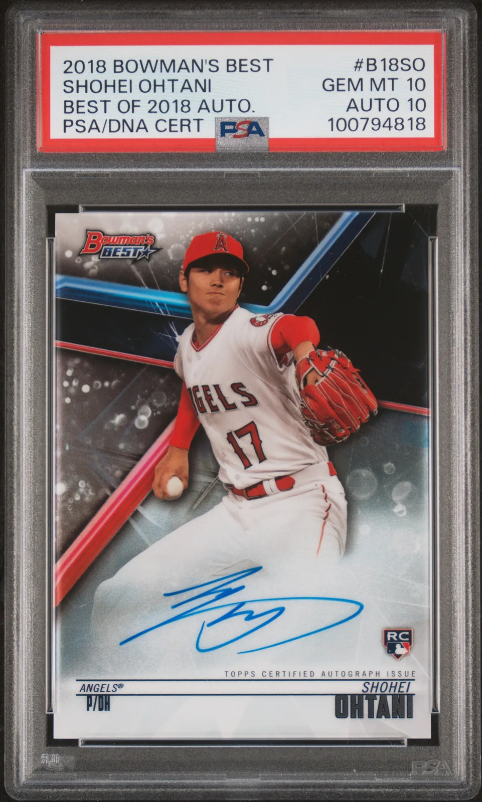 2018 Bowman's Best Best Of 2018 Autographs Shohei Ohtani #B18SO PSA 10 Auto 10