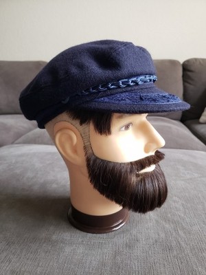 Vintage Greek Fisherman's Cap Wool Blend size 56-7 Navy Blue made