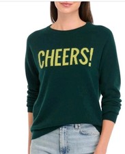 Magaschoni Cashmere womens Size XS Sweater Hunter Green Cheers
