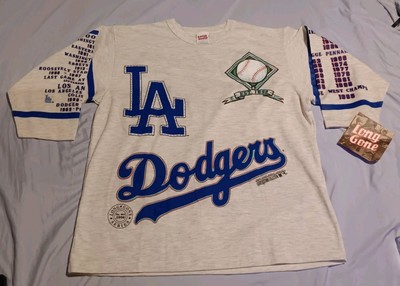 Vintage 90s Long Gone Brooklyn Dodgers AOP 3/4 Sleeve Tee Sz L MLB