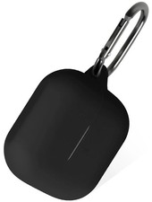 Silicone Case for Galaxy Buds 3, Buds 3 Pro - Black with Carabiner