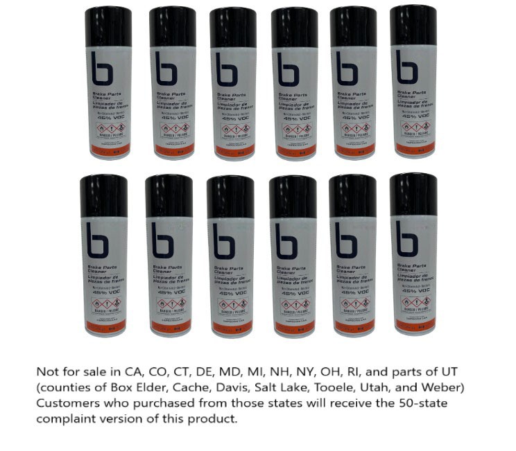 Non Chlorinated Brake Parts Cleaner 12 units, 14 OZ per can