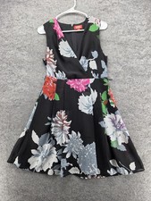 Kirna Zabete Dress Womens 8 Black Floral Sleeveless Fit Flare Party Target