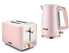 Tower Cavaletto Pink  Jug Kettle and 2 Slice Toaster Matching Kitchen Set