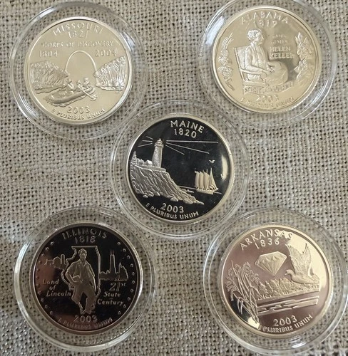 2003-S Gem Proof  Silver State Quarters NICE! All 5 included