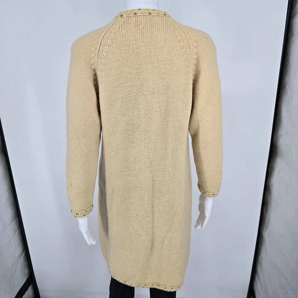 Vintage 1970s Nat Allen Women's Virgin Wool Hand Embroidered Floral Cardigan - Image 2 of 4