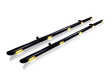 Schwarz Seiten Stangen + Bernstein Leds + Unten Lichter f&uuml;r Citroen Berlingo Lwb