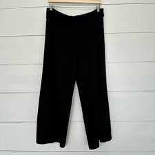 Bryn Walker Women  s Large Black Foldover Waist Wide Leg LagenLook Pants