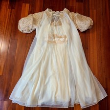 Vintage Peignoir Lingerie Gown Robe Bridal Boudoir Feminine Cottagecore Glamour