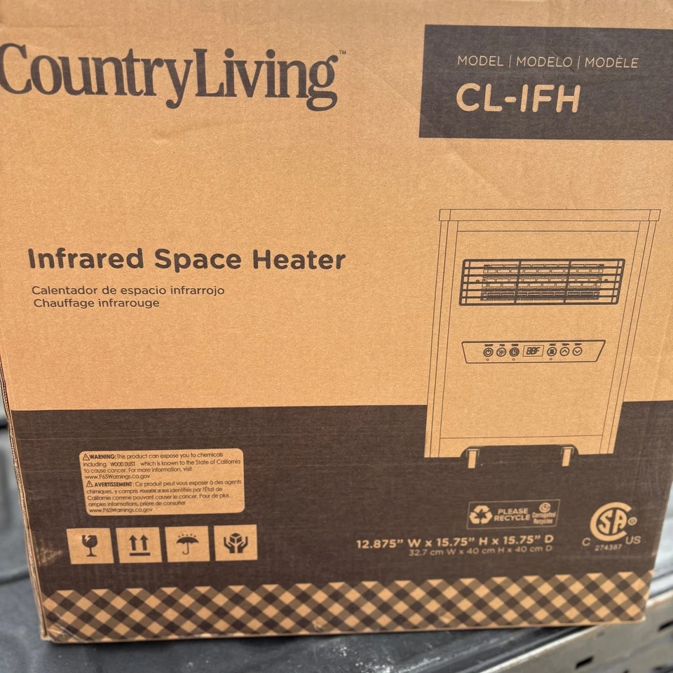 Country Living 1500 vatios gabinete infrarrojo interior calentador de espacio eléctrico con ter Foto 3 de 4