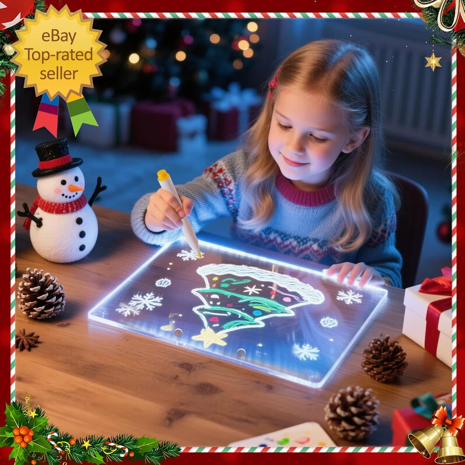 Lumiboard Led Drawing Board with 7 Colors,14"X10" Acrylic Dry Erase Board with L - Image 2 of 4