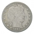 BETTER 1894-S Liberty Barber 90% Silver US Quarter *067