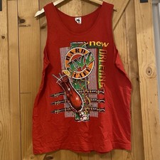 Vintage 1989 Jazz  Heritage Festival New Orleans "Hard Jazz Cafe" Red Tank Top