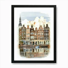 Amsterdam, Netherlands, Amsterdam B Framed Wall Art Poster Canvas Print Picture