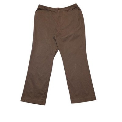 Lauren Ralph Lauren Womens Brown Chino Pants Size 16W Relaxed Casual