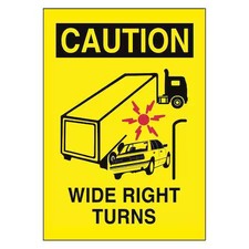 BRADY 63204 Vehicle Sign, 14 in H, 10 in W, Vinyl, Rectangle, English, 63204