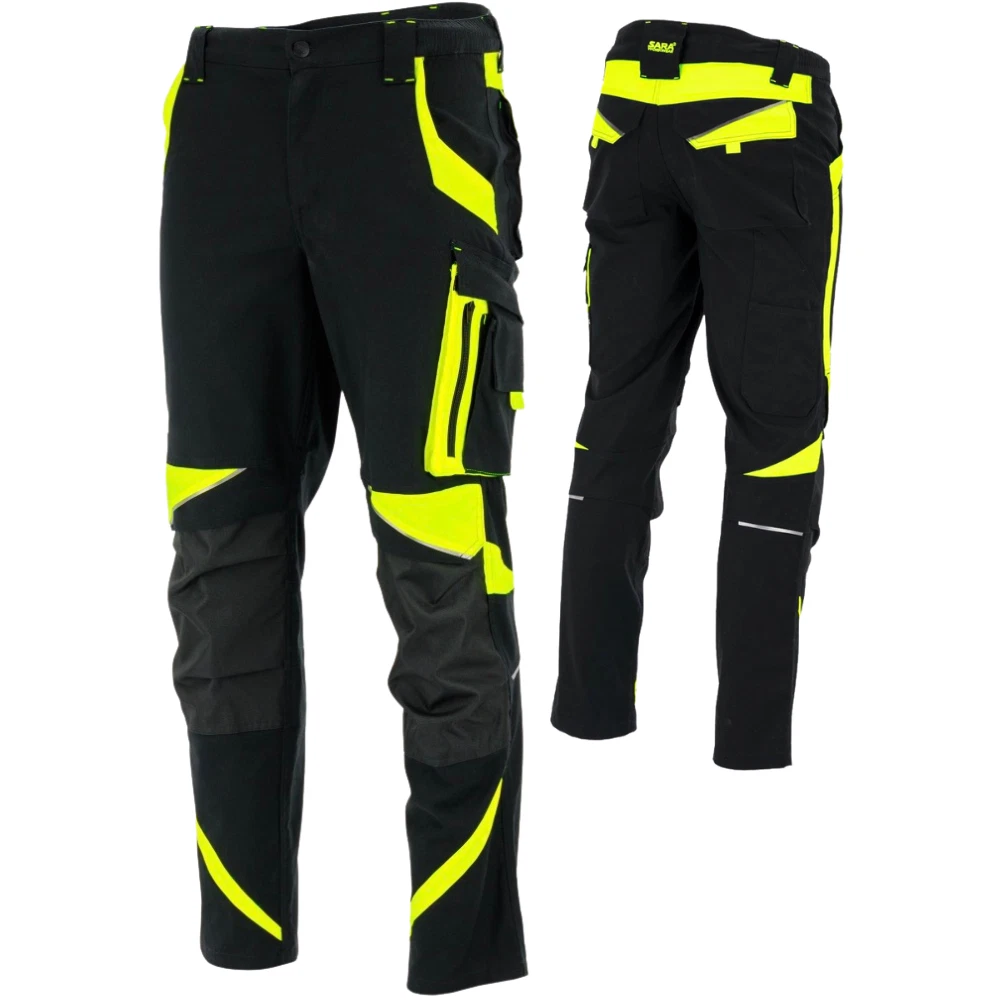 Pantalones de trabajo para hombre pantalones elásticos 2-Way Canvas gris negro talla 46-64 Reflex