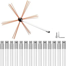 Chimney Sweep Kit 20ft Flexible Rods Brush