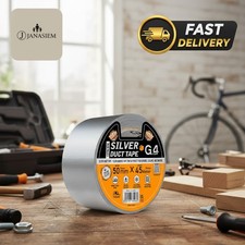 Heavy Duty Silver Duct Tape 50mm x 45m - Weather Resistant & No Residue 0.22 per metre