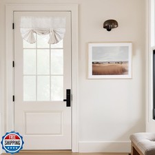 NICETOWN Cream White Linen Door Curtains, 26 X 68 Inch Room Darke
