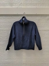 New Everlane Women's The Half Zip In Everyday Cotton Navy Sz S
