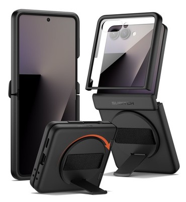 SURITCH for Samsung Galaxy Z Flip 7 Flip7 Case Cover & Hand Strap & Kickstand