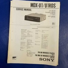 SONY MDX-U1 MDX-U1RDS Service Manual Original Paper OEM Repair Guide - USA