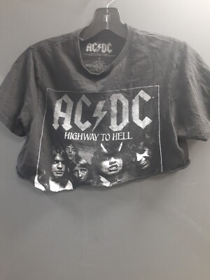 Womens Cutoff AC/DC Highway to Hell T-Shirt sz Small
