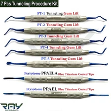 7 Pcs Dental Gum Lift Tunneling Procedure Instruments Implant Sinus Lift Kit
