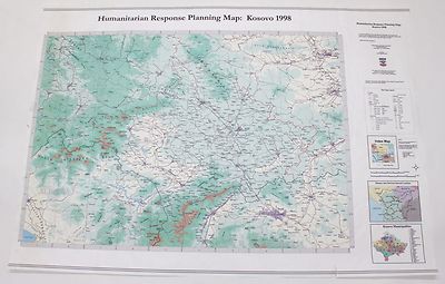 Kosovo 1998 Humanitarian Response Planning Vintage Original Map