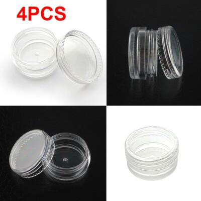 4 Stck. Leer Klar Kunststoff Creme Glas 10g Nail Art Glitzer Reise Make-up Flaschen 