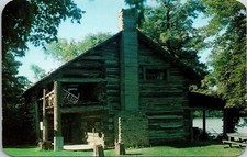 Pioneer Log Cabin On Stone Lake Cassopolis Michigan Mi Halfway House Postcard