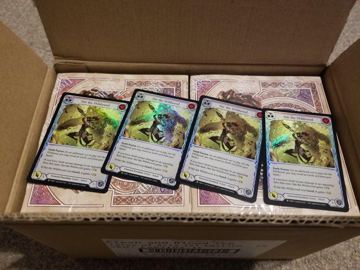 FAB Tales of Aria 1st Edition Booster Case + 4 Stir the Wildwood promo cards FAB Tales of Aria 1st Edition Booster Case + 4 Stir the Wildwood promo cards